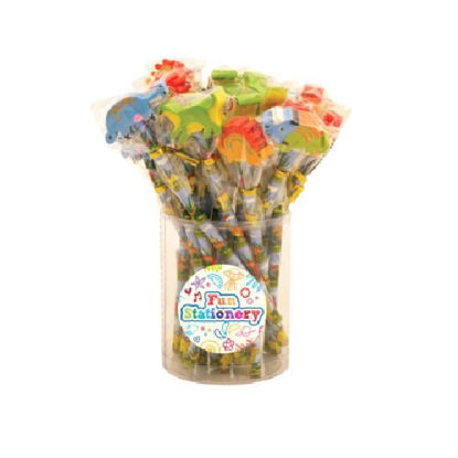Picture of 24 x Dinosaur Pencils With Novelty Erasers Toppers - Wholesale Bulk Buy