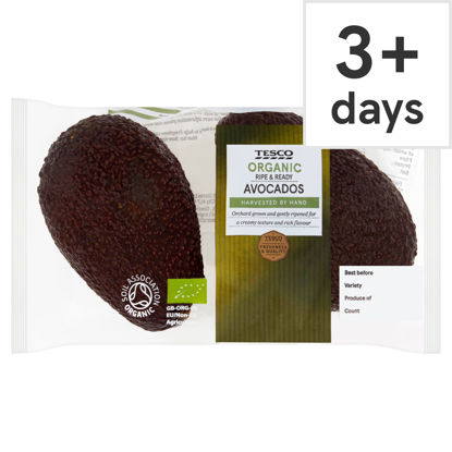 Picture of Tesco Organic Ripe & Ready Avocados Minimum 2 Pack