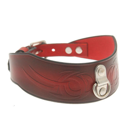 Picture of House Of Eros Dark Red Tribal Collar With D Ring