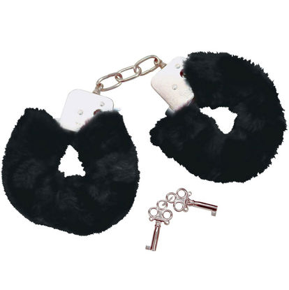 Picture of Bad Kitty Black Plush Handcuffs