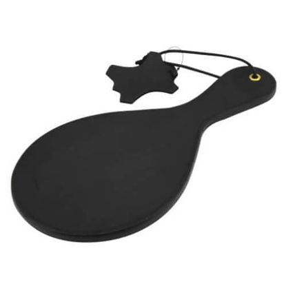 Picture of Bound Noir Nubuck Leather Paddle with Brass Stud Detail