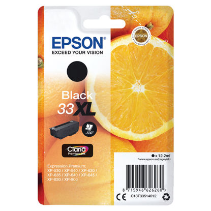 Picture of Epson 33XL High Capacity Black Ink Cartridge - C13T33514012