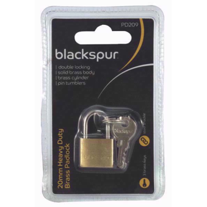 Picture of Blackspur BB-PD209 20MM HEAVY DUTY PADLOCK WITH HARDENED SHACKLE