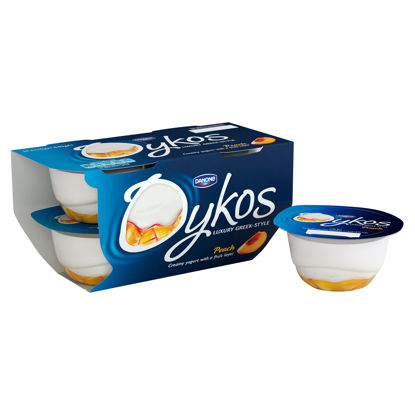 Picture of Danone Oykos Peach Greek Style Yogurt 4X110g